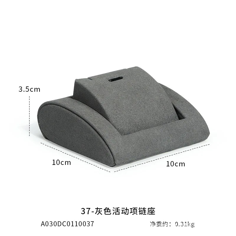 Présentoir Bijoux Microfibre Gris Vitrine