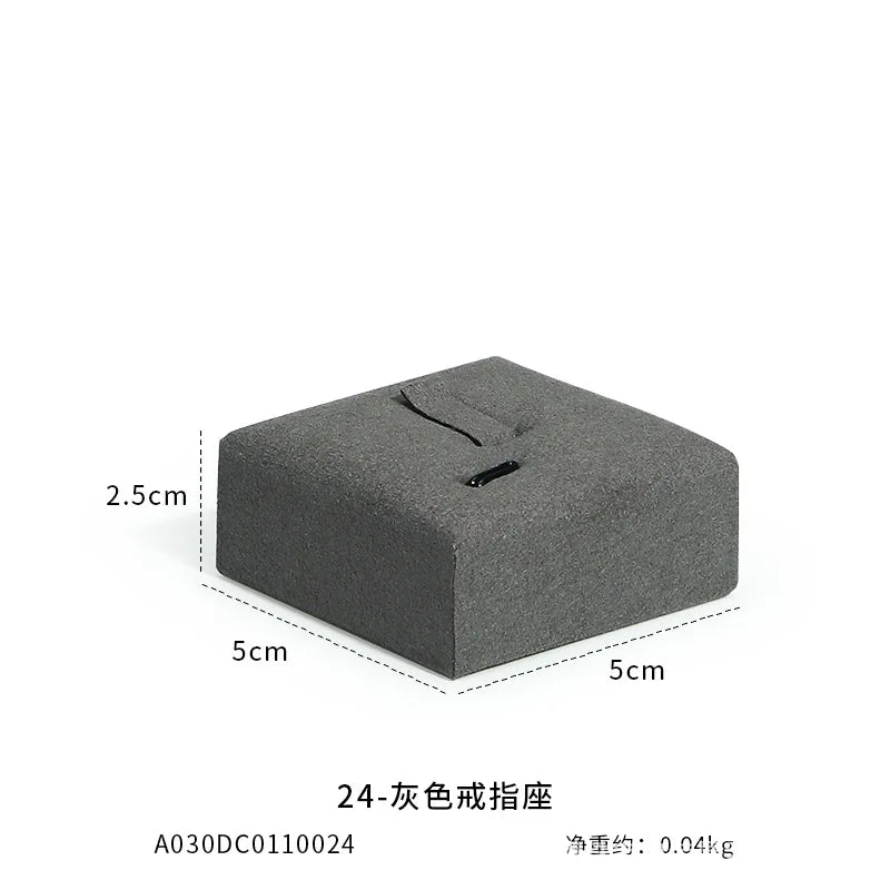 Présentoir Bijoux Microfibre Gris Vitrine