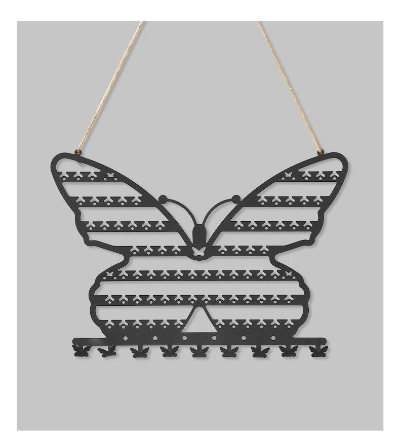 Présentoir Collier Mural Métal Papillon Décoratif