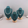 Présentoir Collier Velours Vert Émeraude 3 Tailles