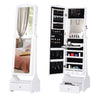 Boîte à Bijoux Bois Armoire LED Miroir Ajustable