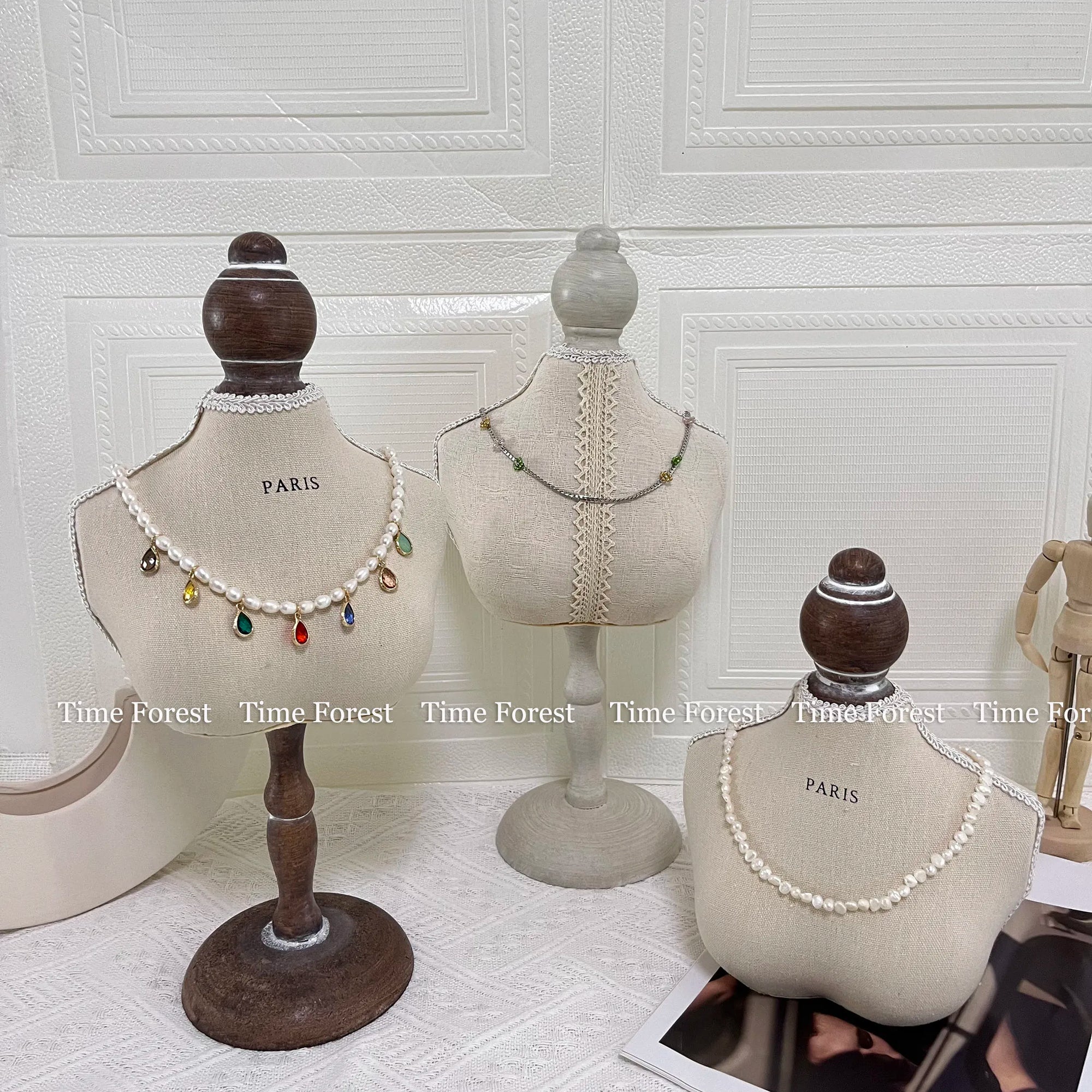 Buste Collier Mannequin Gris Vitrine Boutique