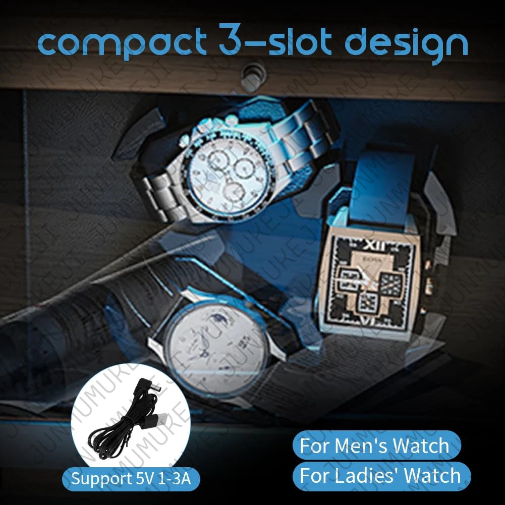 Coffre Fort Montre Bois Noyer LED Welcome