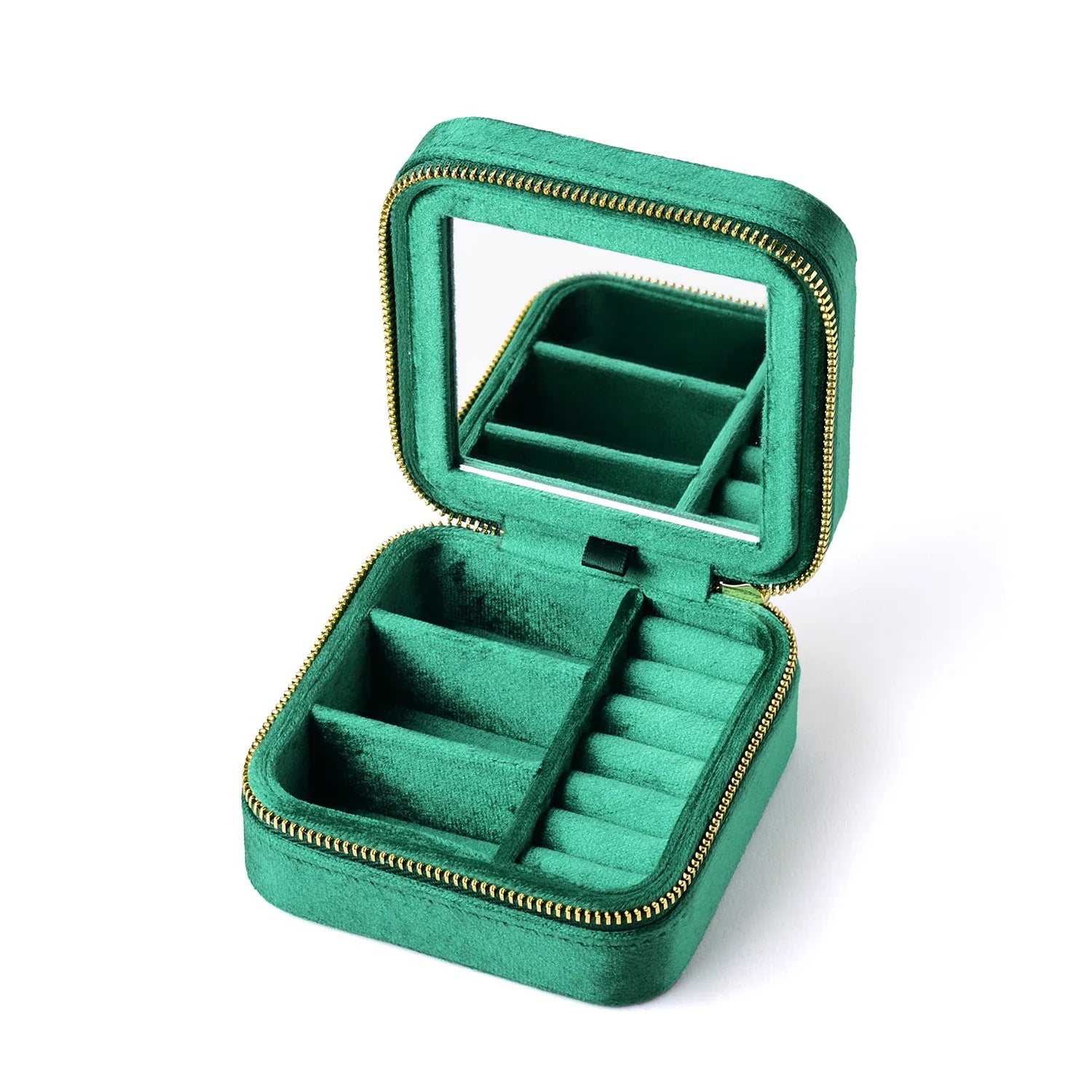 Boîte à Bijoux Velours Vintage Miroir 14 Couleurs