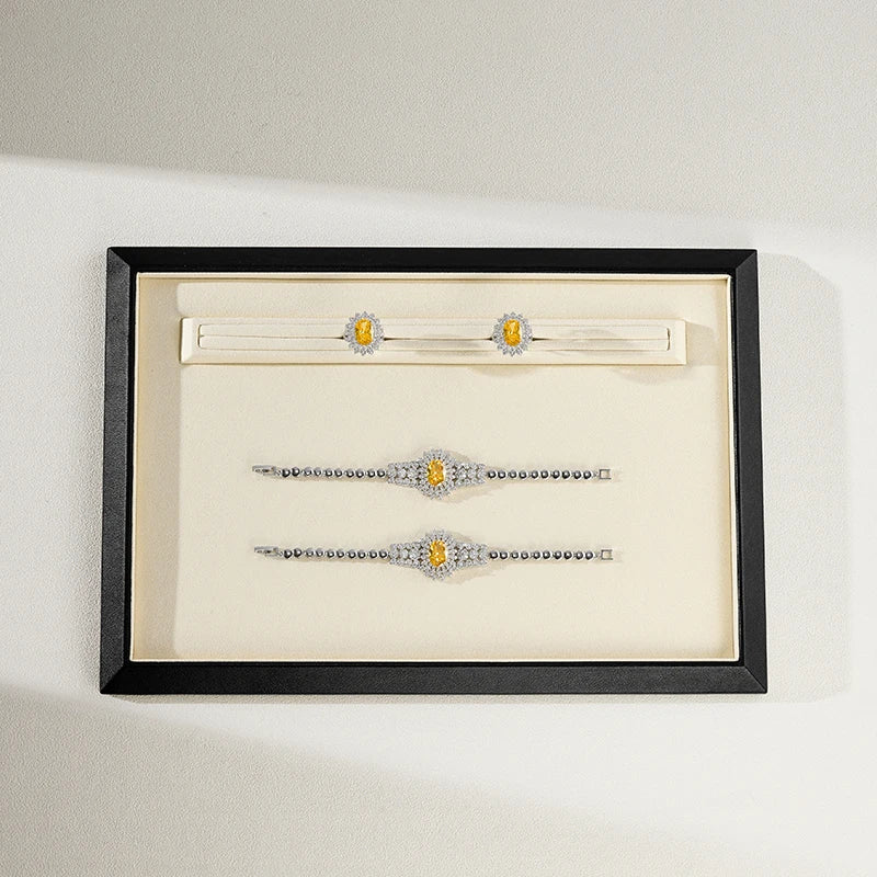 Plateau Cuir Microfibre Multi-Bijoux Bague Collier Rangement