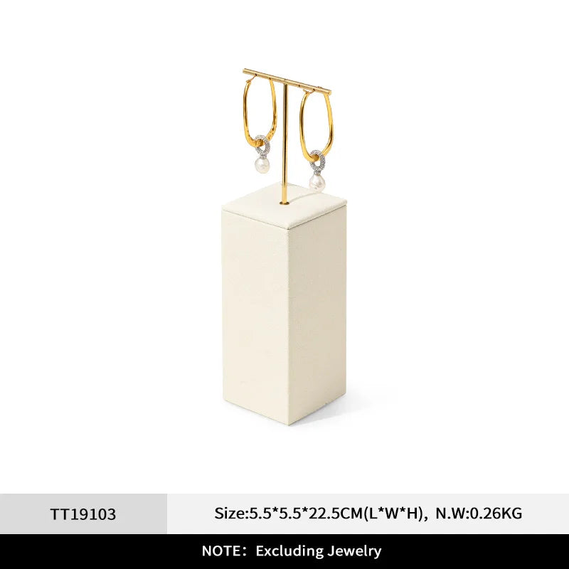 Présentoir Bijoux Daim Beige Vitrine Multifonction