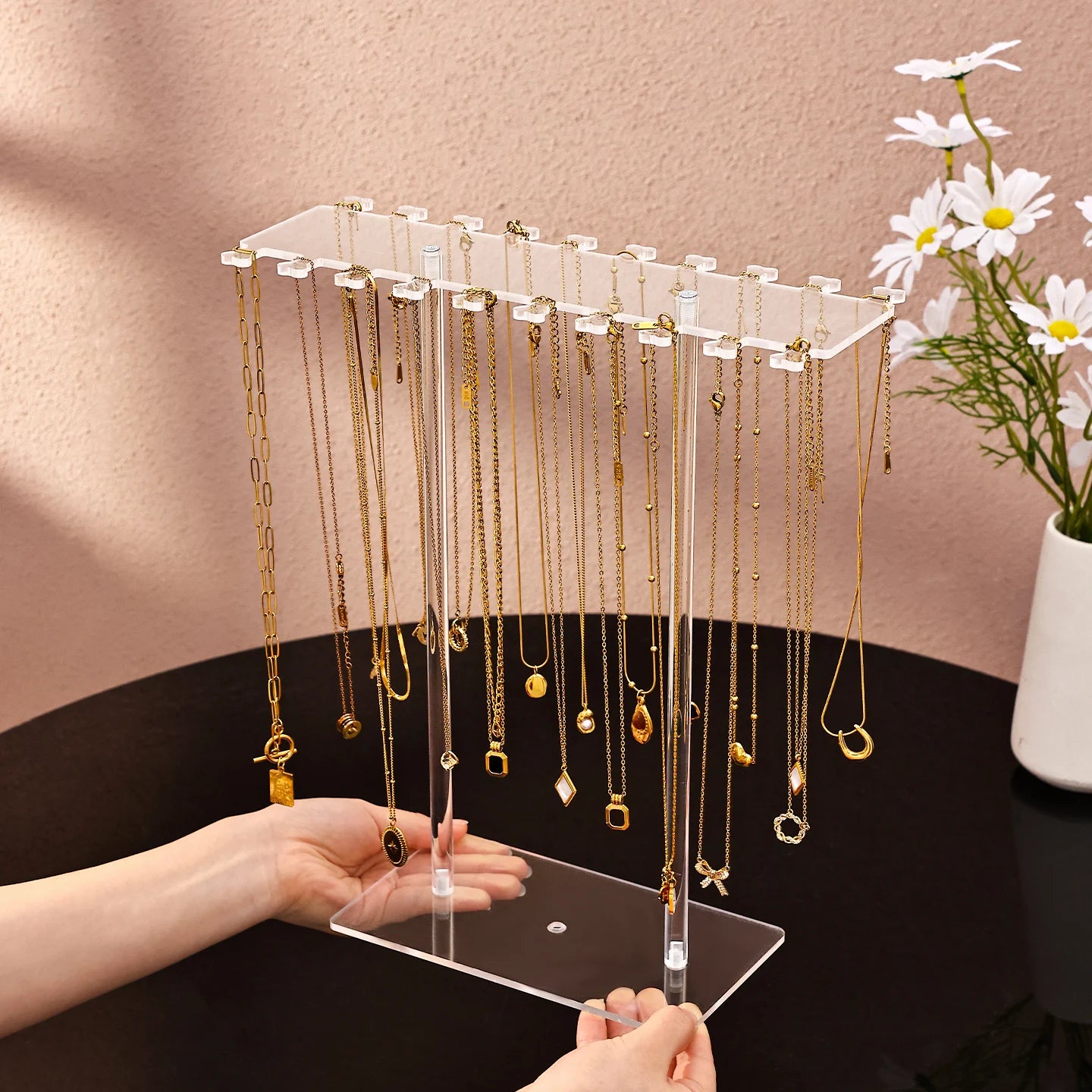 Présentoir Collier Acrylique Transparent Vitrine