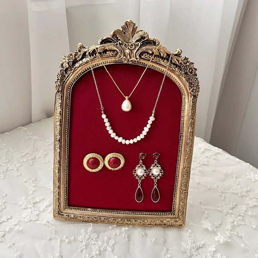 Présentoir Bijoux Résine Velours Rétro Vintage