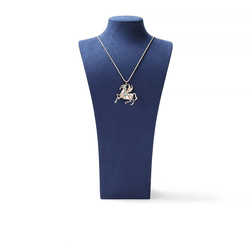 Buste Collier Velours Bleu Mannequin Vitrine