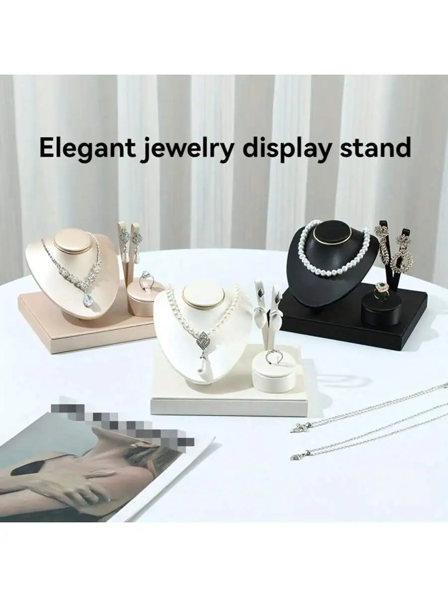 Ensemble Présentoir Cuir Multi-Bijoux Collier Bague