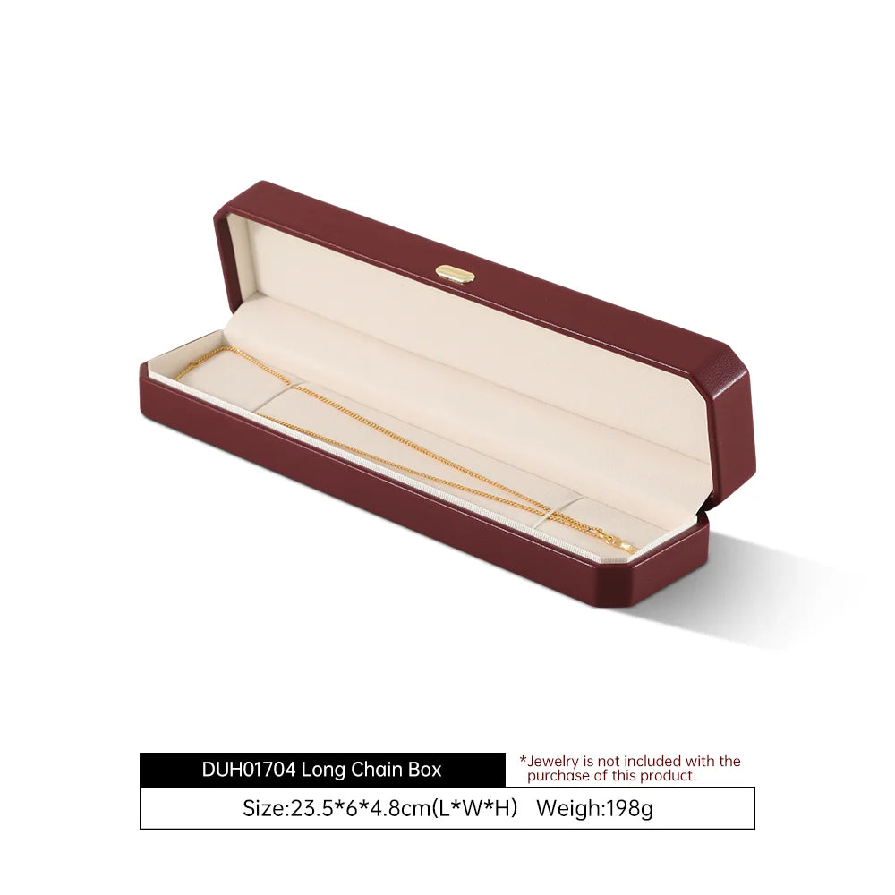Boîte Cuir Bijoux Bague Boucle Oreille Coffret Cadeau