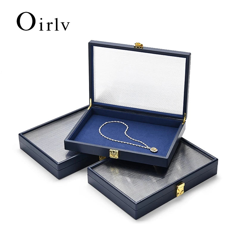 Boîte Bijoux Cuir Premium Couvercle Transparent