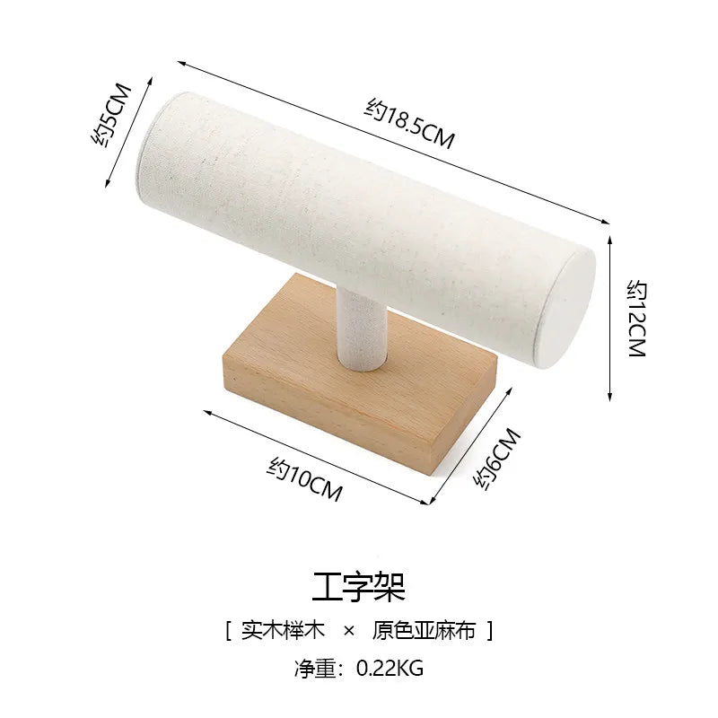 Présentoir Collier Bois Hêtre Lin Magasin