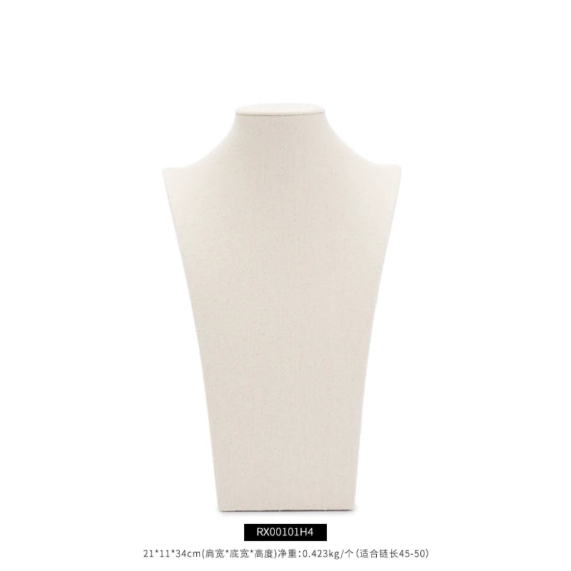 Buste Collier Coton Beige Texturé Vitrine