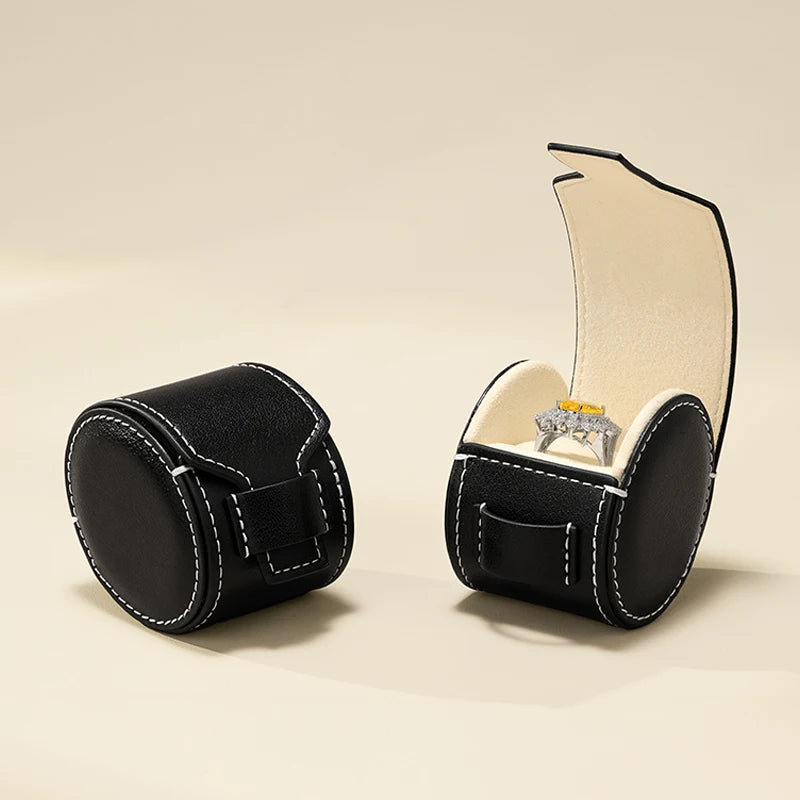 Boite Bague Cuir Portable Voyage Rangement