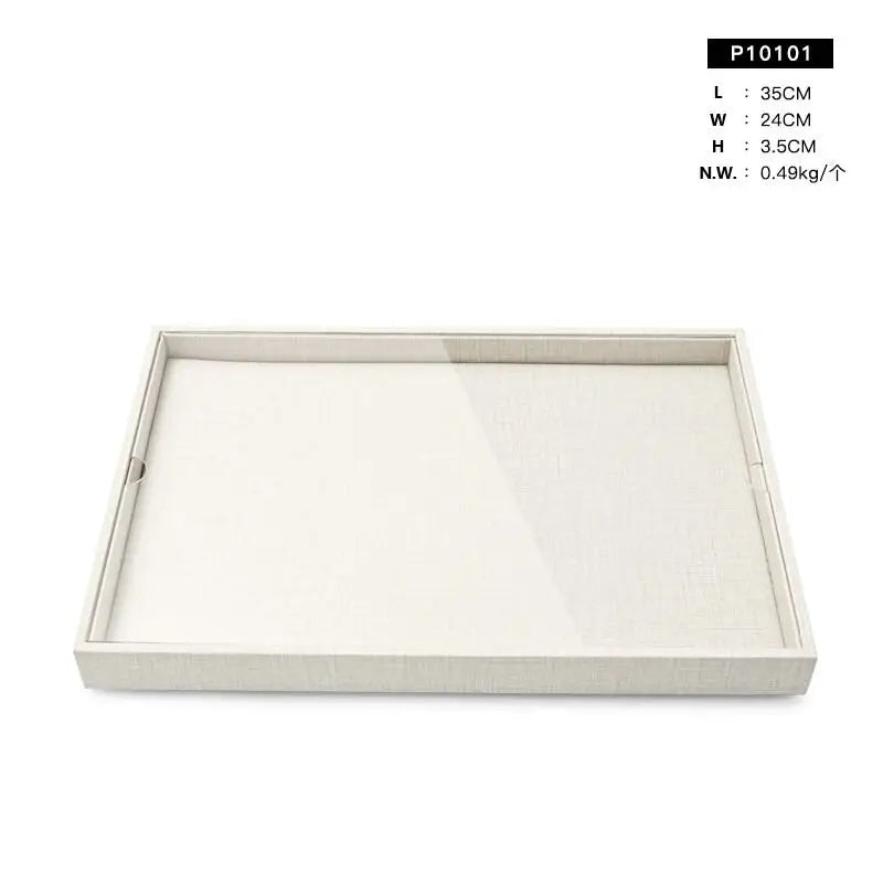 Plateau Bijoux Cuir Multi-fonction Beige