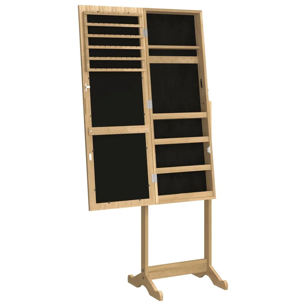 Boîte Bijoux Bois Rotative Sur Pied Miroir