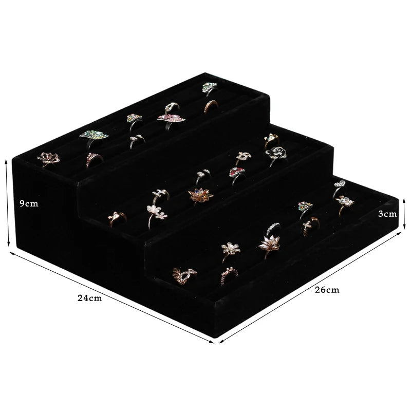 Plateau Présentoir 3 Couches Bracelet Bague Montre