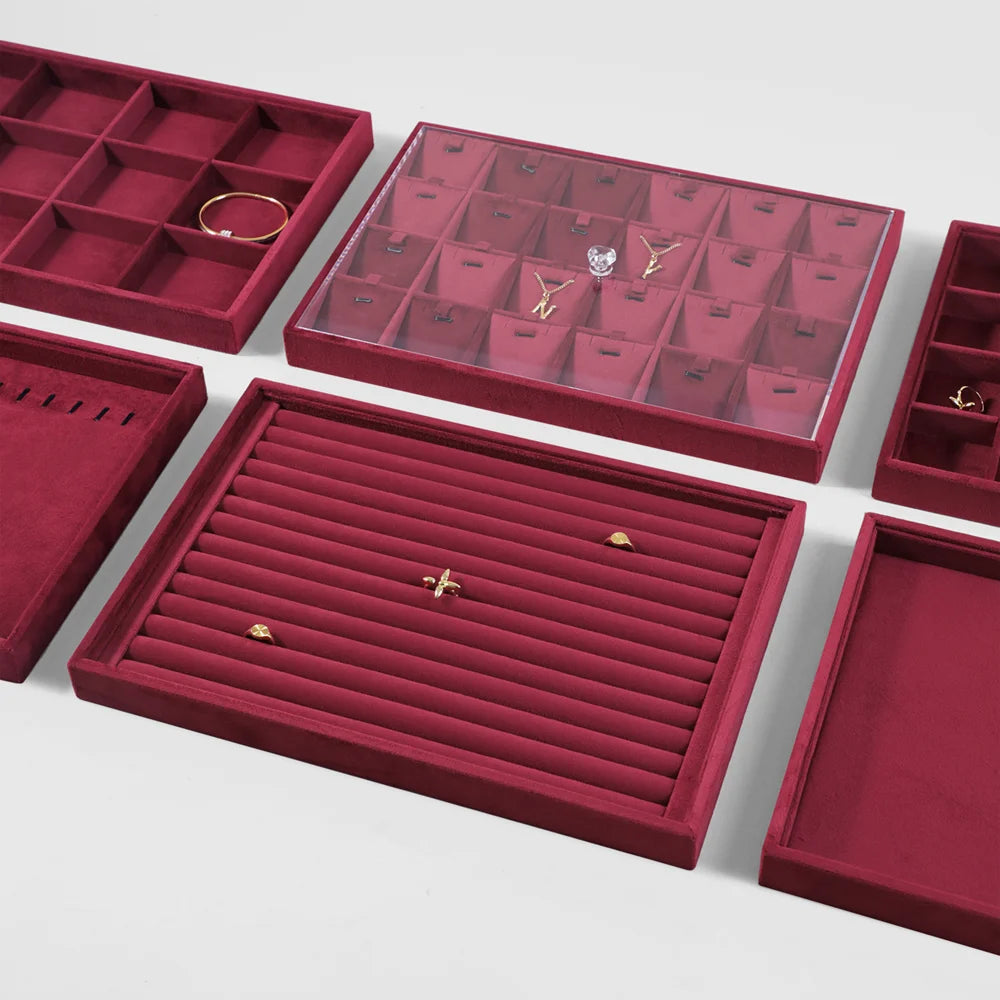 Plateau Bijoux Velours Multifonction Couleurs Vives