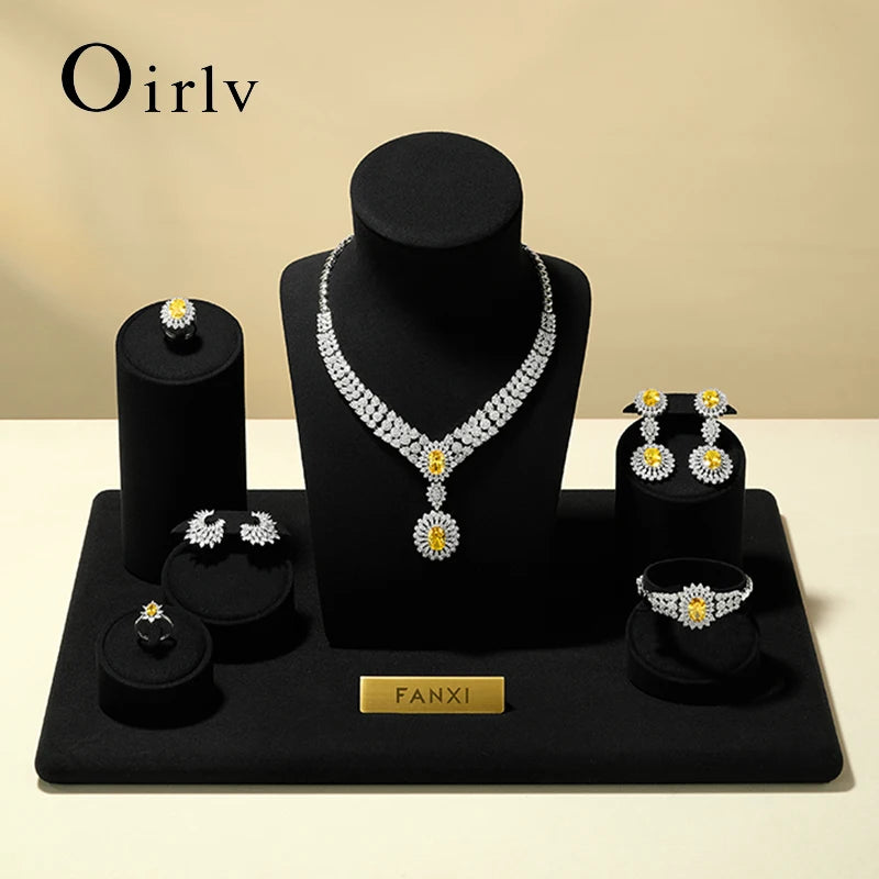 Presentoir Bijoux Noir Microfibre Vitrine Comptoir