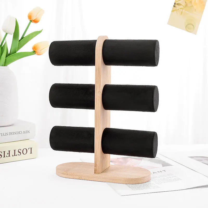 Présentoir Bois 3 Couches Bracelet Montre Chaîne