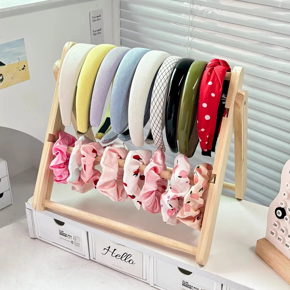 Présentoir Bois Échelle Accessoires Bracelet Cheveux