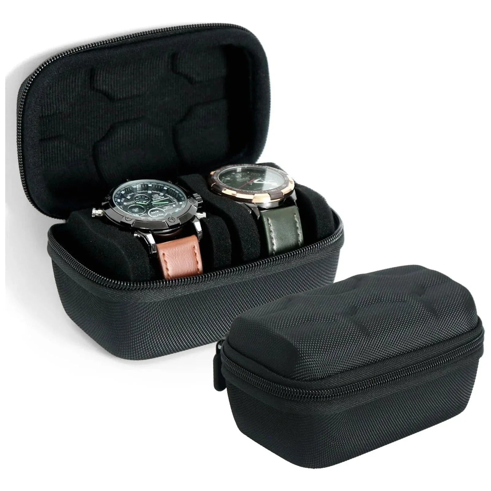 Étui Montre Plastique EVA Black 2 Slots Noir