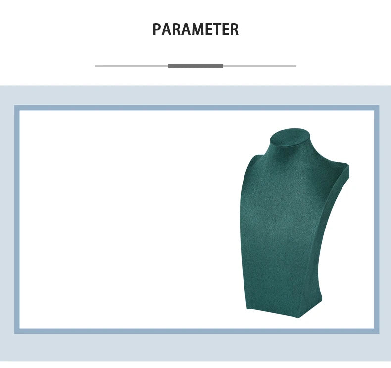 Présentoir Collier Buste Velours Vert Émeraude