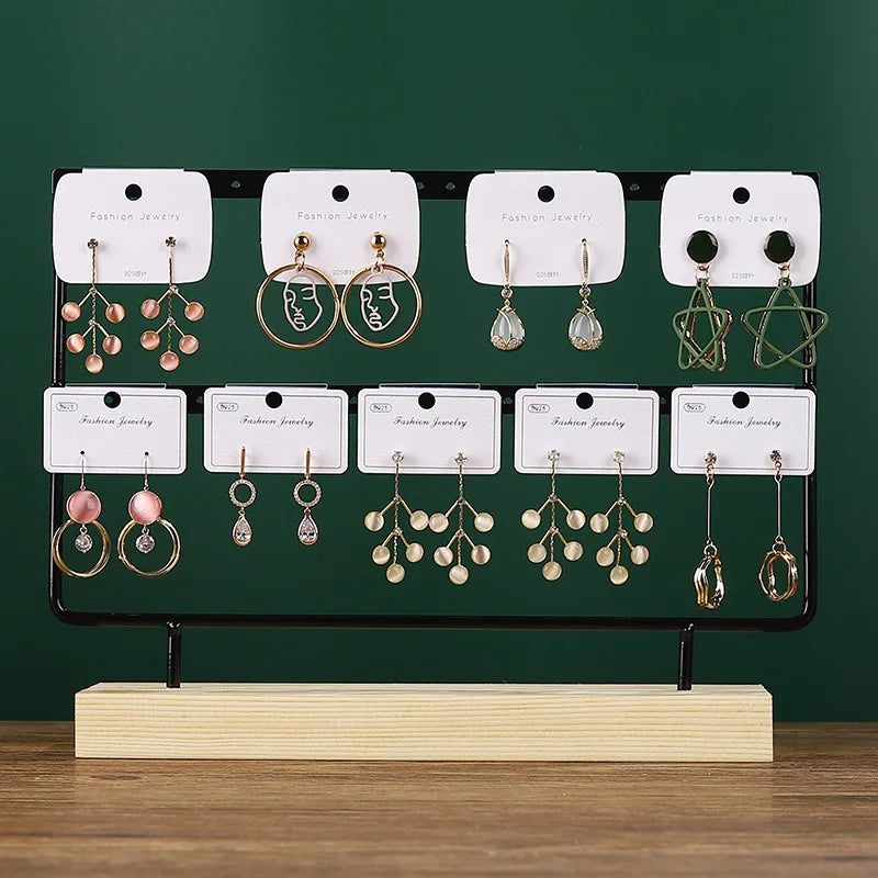 Porte Boucles d'Oreilles Bois Organisateur
