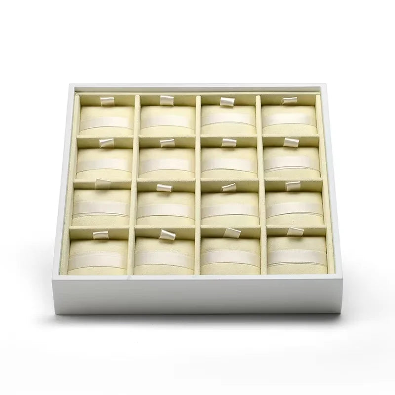 Plateau Bijoux Velours Perles Blanches