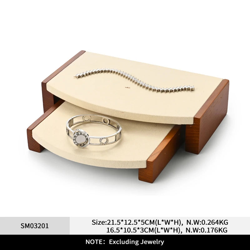 Présentoir Bijoux Bois Beige Collier Multifonctions