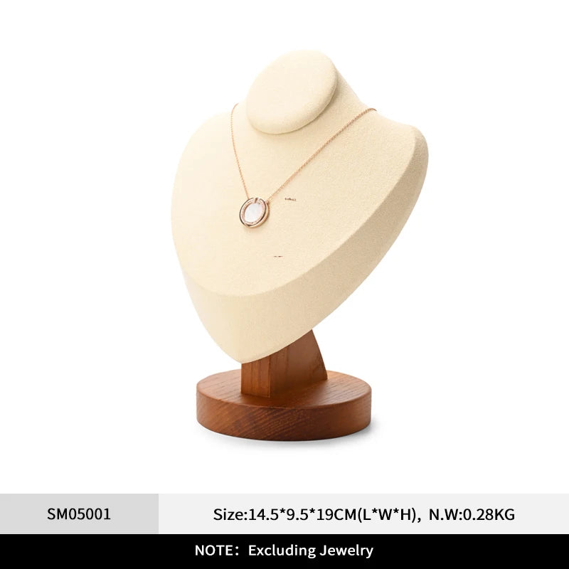 Présentoir Bijoux Bois Beige Collier Multifonctions