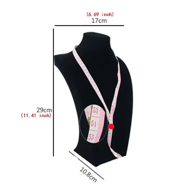 Buste Mannequin Collier Velours Pendentif Vitrine