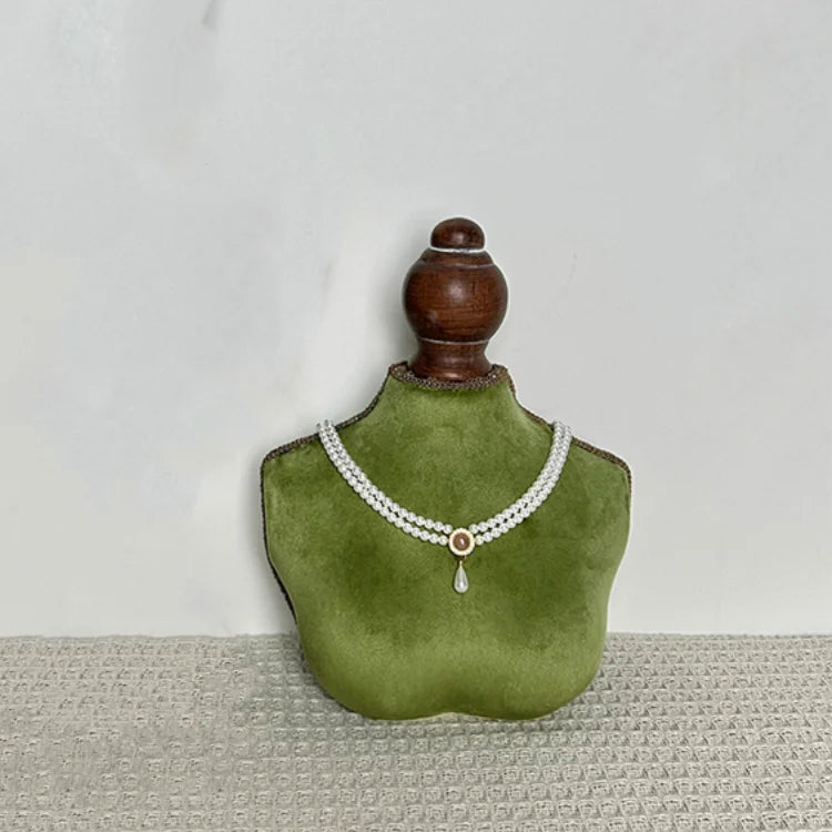 Présentoir Collier Buste Bois Bambou Élégant