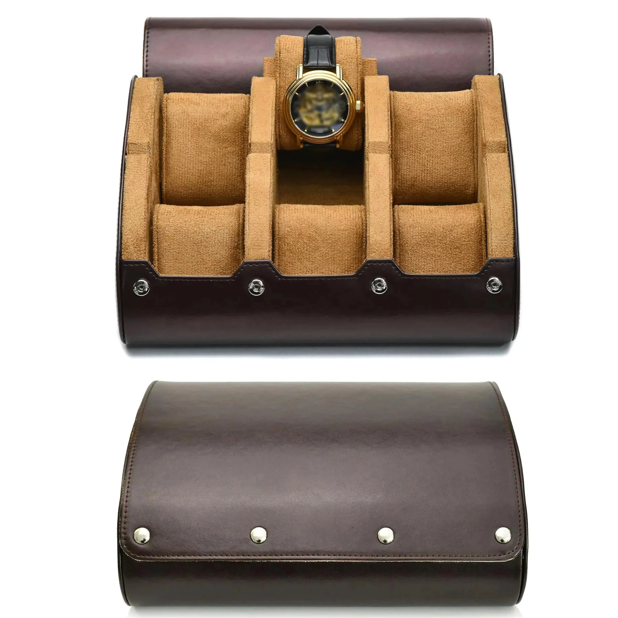 Étui Voyage Montre Cuir Rigide Compartimenté