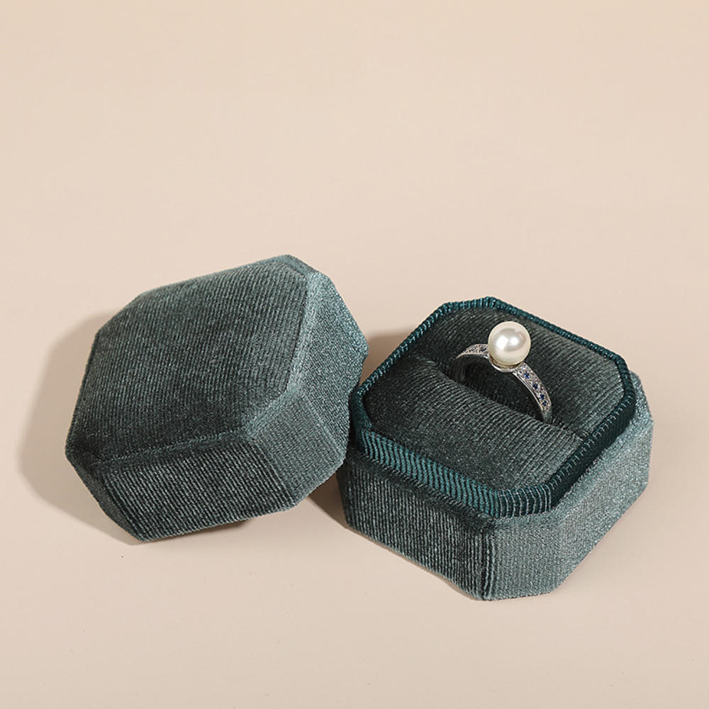 Écrin Bague Velours Compact Voyage Cadeau