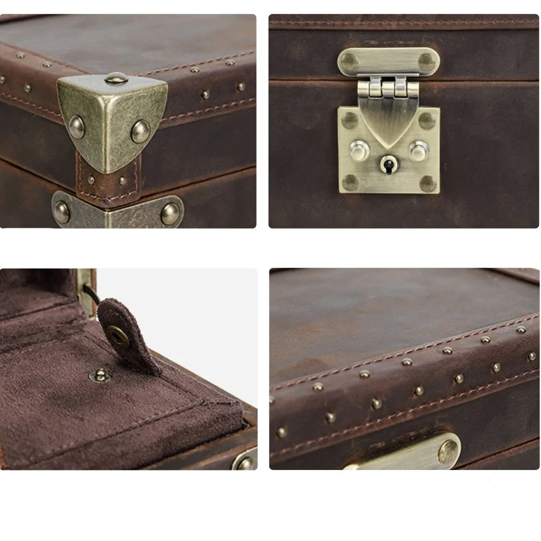 Boîte Montre Cuir Vintage 2 à 10 Places