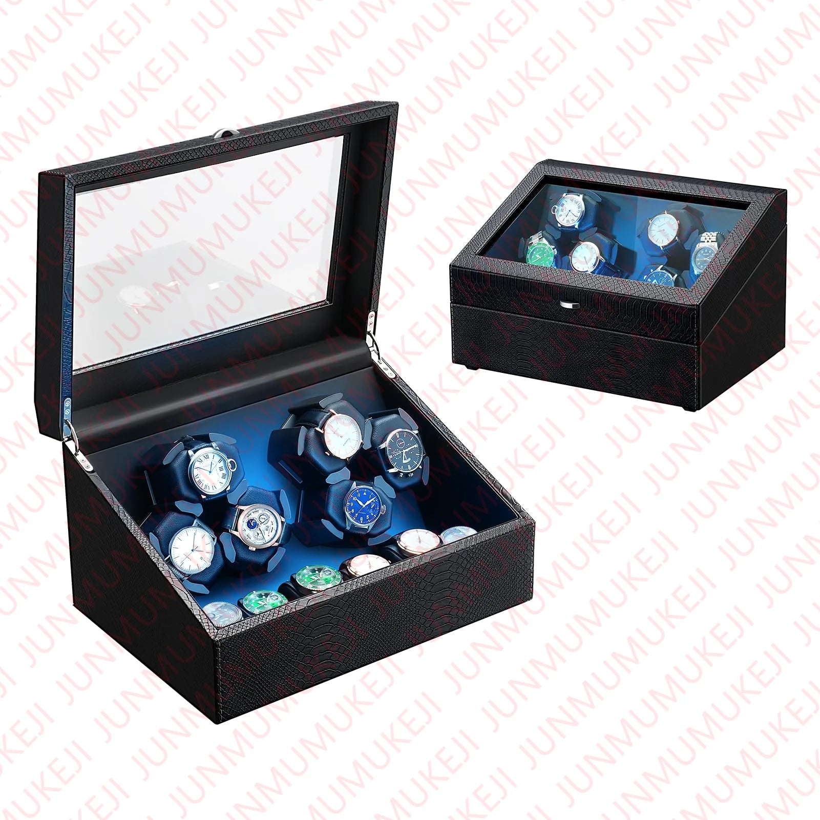 Coffre Fort Montre Bois LED Rotatif 1 6 Emplacements