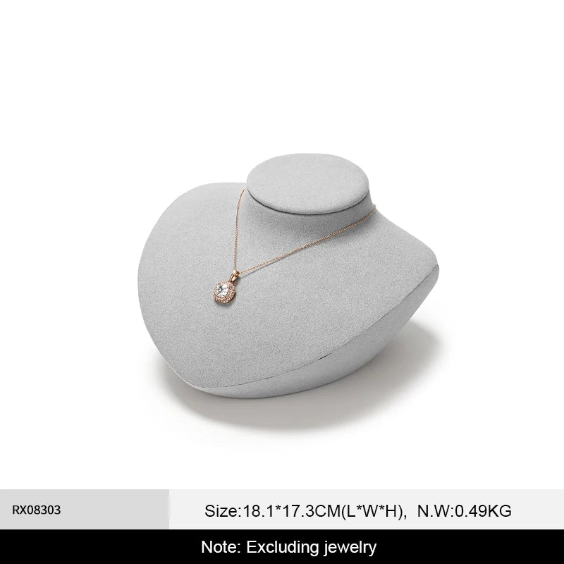 Présentoir Collier Buste Velours Plat 5 Coloris