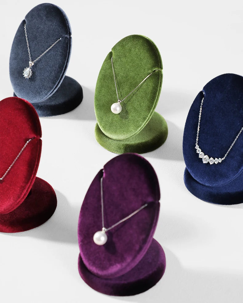 Présentoir Collier Velours Ovale Multicolore