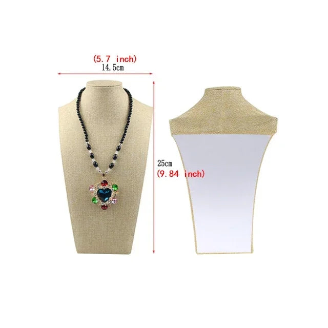 Buste Mannequin Collier Velours Pendentif Vitrine