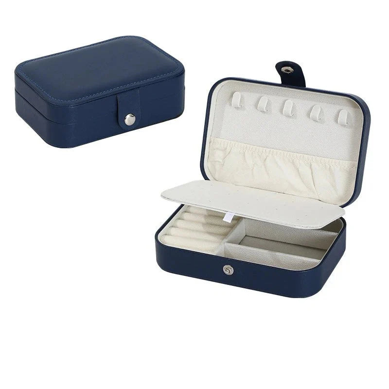 Boîte à Bijoux Cuir PU Miroir Double Étage