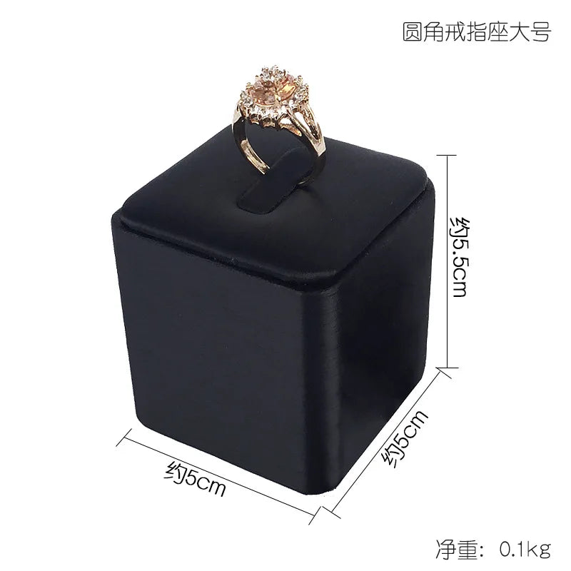 Buste Bijoux Cuir Noir Modulable Vitrine