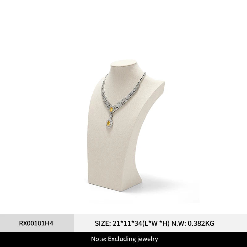 Buste Collier Coton Lin Hauteur Variable