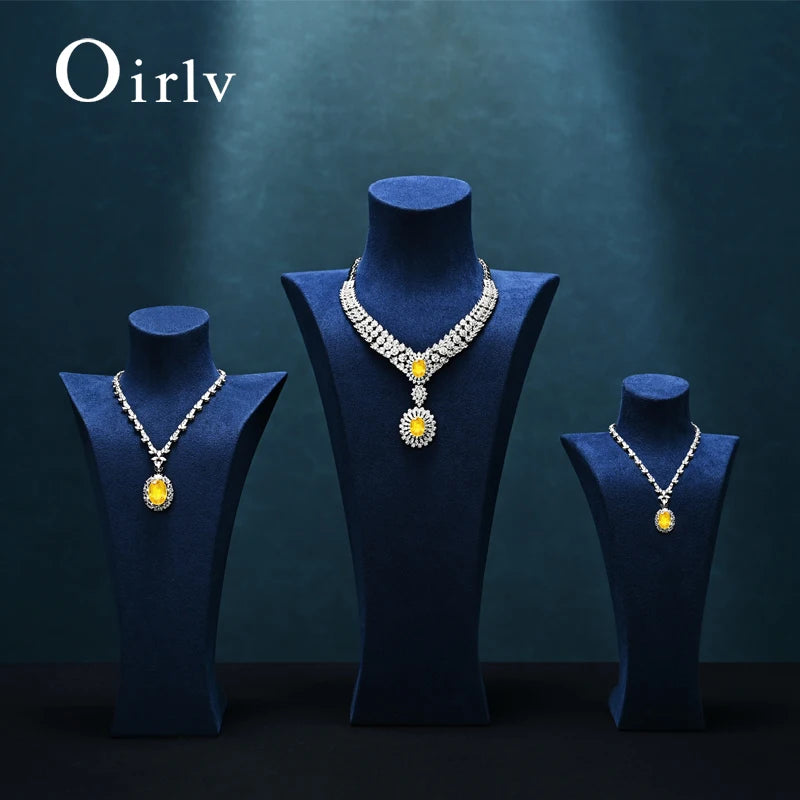 Buste Collier Velours Bleu Premium Mannequin