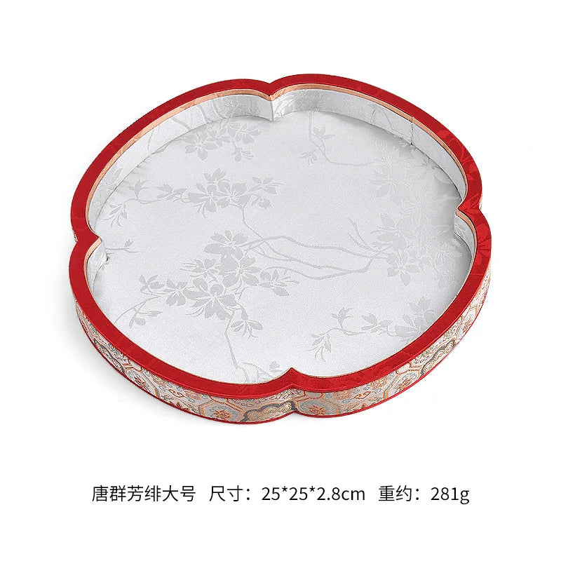 Plateau Bijoux Velours Brodé Style Royal