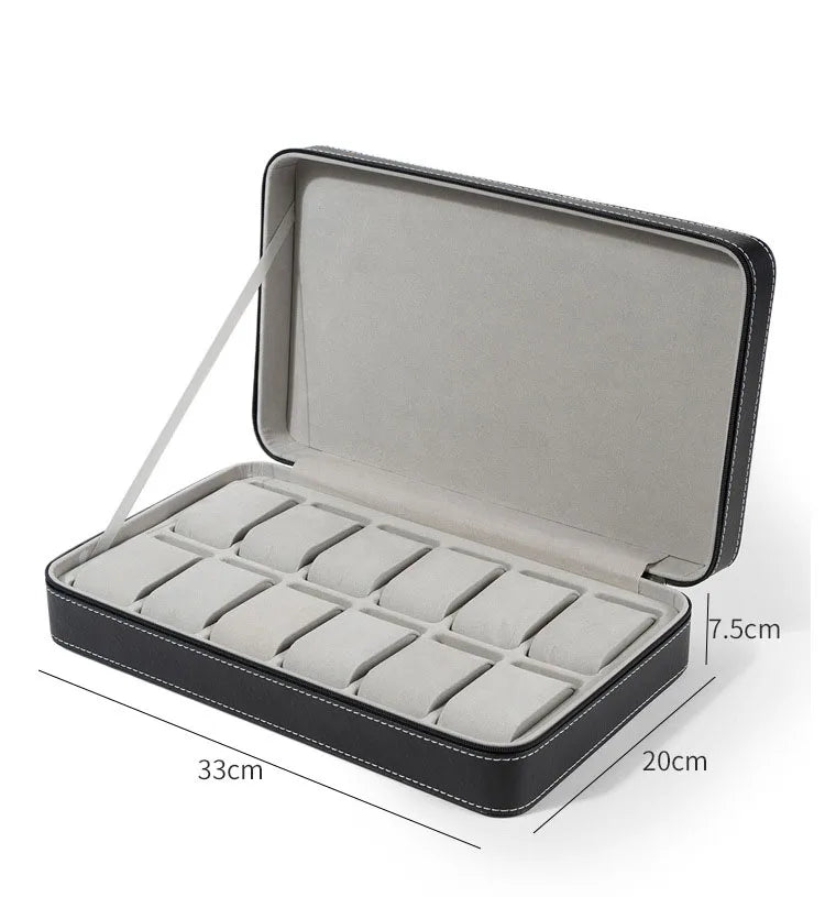 Étui Voyage Montre Simili Zippé Multi-Places