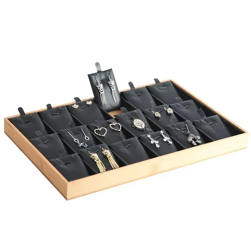 Plateau Présentoir Bijoux Bois Bambou Multifonction