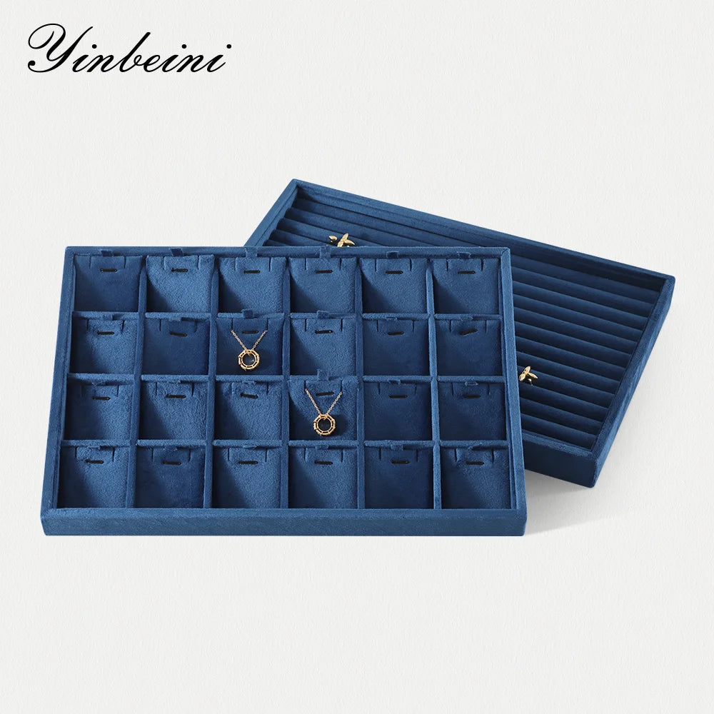 Plateau Bijoux Velours Empilable Tiroir Multi Coloris