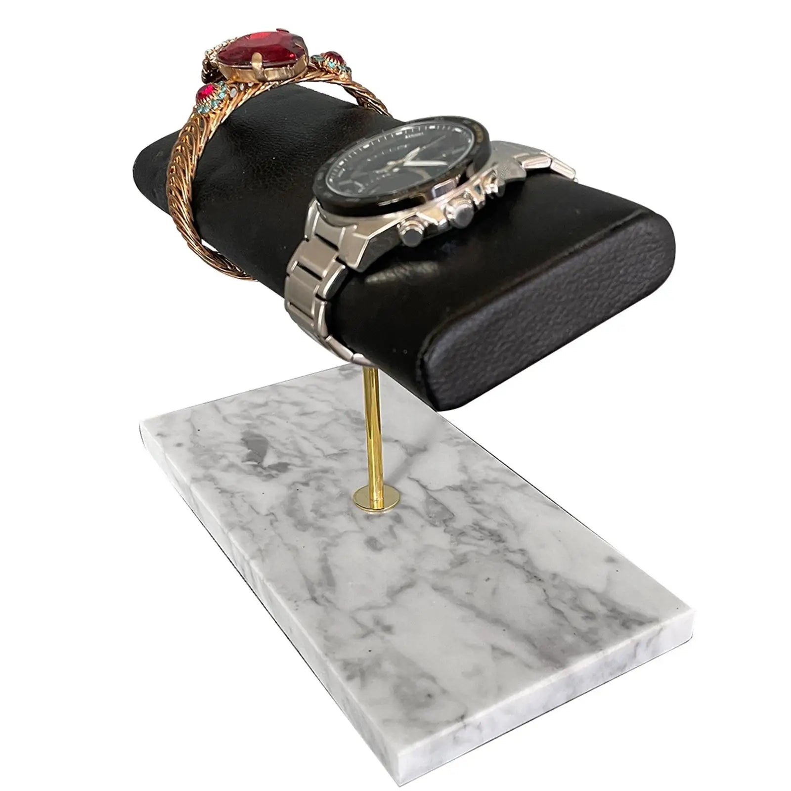 Présentoir Montre Marbre Cuir Organisateur